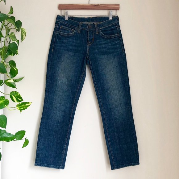 Buffalo David Bitton Denim - Buffalo David Bitton Straight Crop Blue Jeans Georgia Regular Rise Stretch Capri